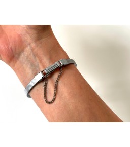 Silver vintage watch with...